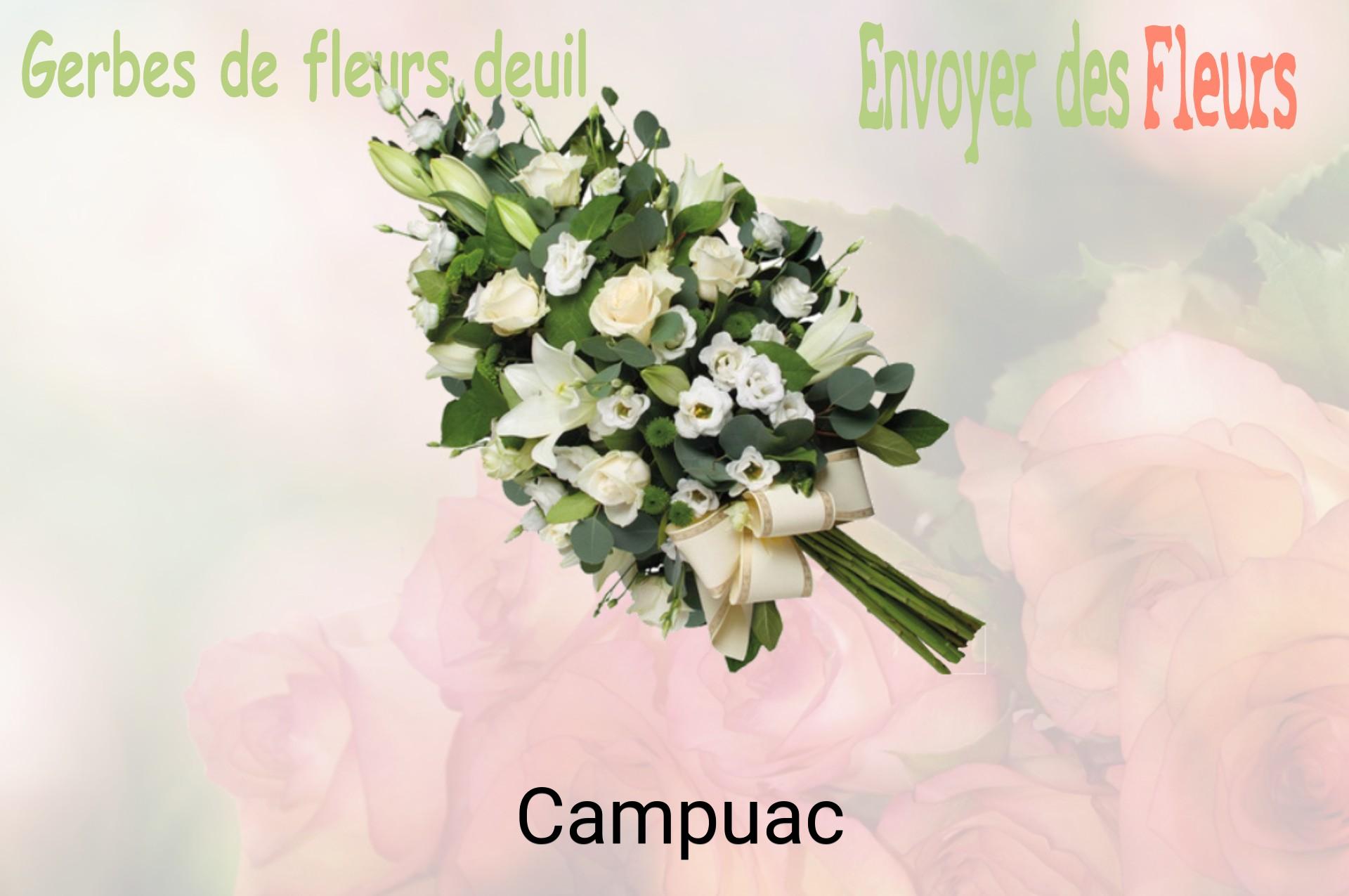 Gerbe de fleurs de deuil livrée à Campuac